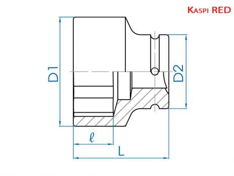 Головка торцевая ударная 1-1/2" 110 мм King Tony 9535B0M