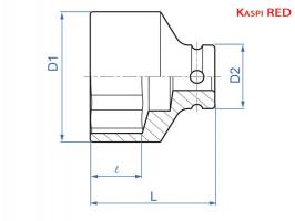 Головка торцевая ударная 1/2" 21 мм King Tony 453521M