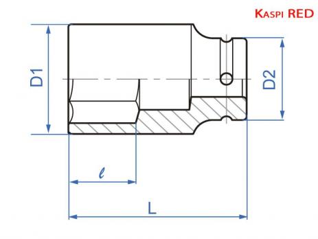 Головка торцевая ударная удлиненная 3/4" 30 мм King Tony 643530M