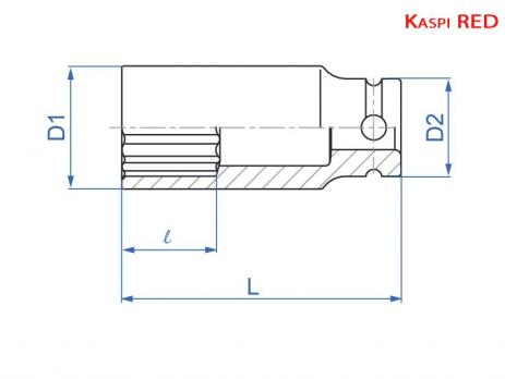 Головка торцевая ударная удлиненная 1/2" 30 мм King Tony 443030M